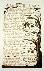 Ein kleines Mädchen verloren, Platte 43 aus Lieder der Erfahrung, 1789